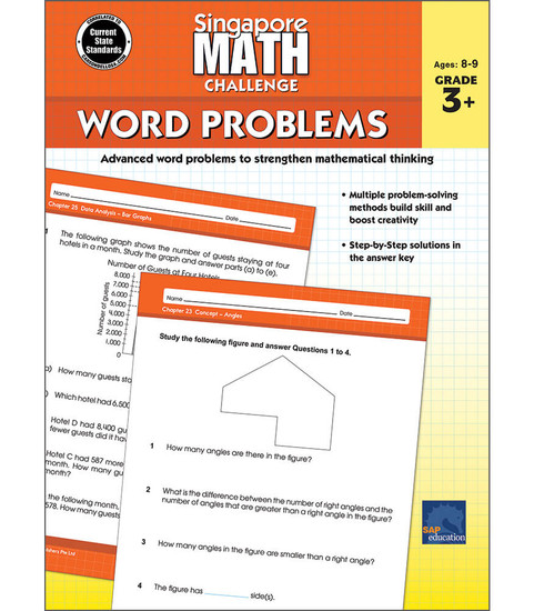 Carson-Dellosa Singapore Math Challenge Word Problems, Grades 3 - 5 Parent