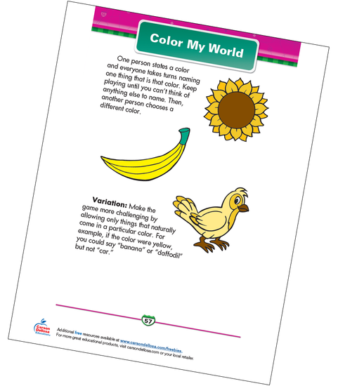 Color My World Free Printable Sample Image