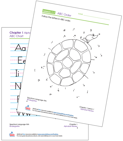 ABC Connect-the-Dots Kindergarten Free Printable Activity