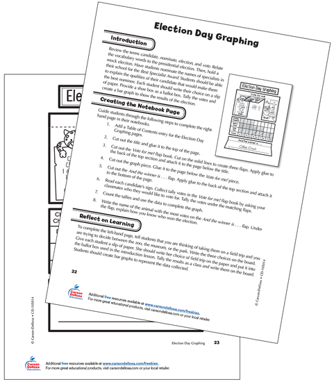 Election Day Graphing Grade 1 Interactive Free Printable Activity