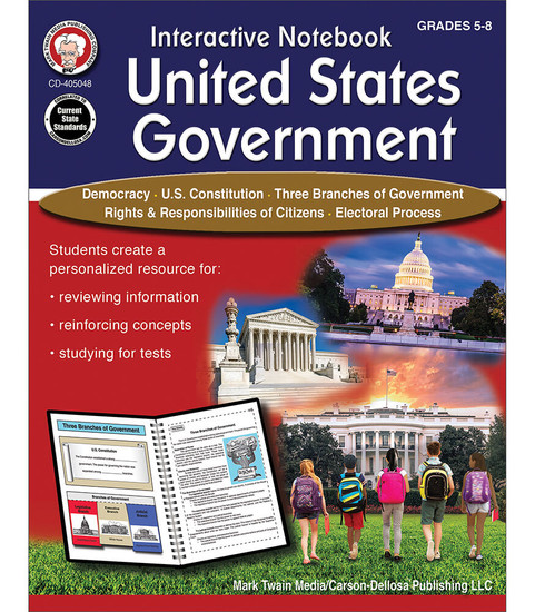 Mark Twain Interactive Notebook: United States Government Resource Book, Grades 5 - 8 Teacher