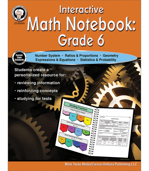 Mark Twain Interactive Math Notebook Resource Book, Grade 6 Teacher