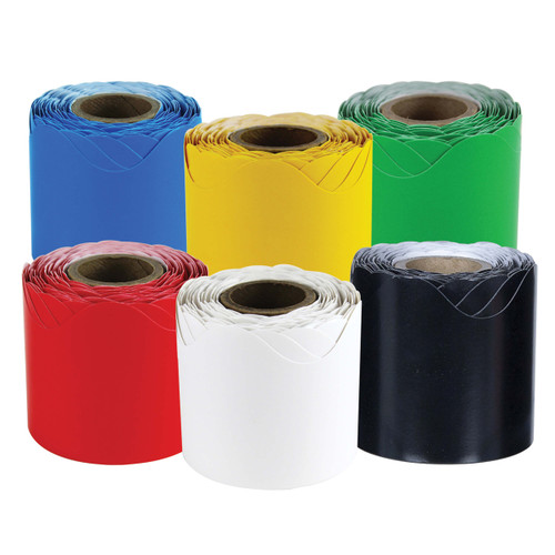 36' Primary Colors 6 Pack Rolled Bulletin Board Border Set image