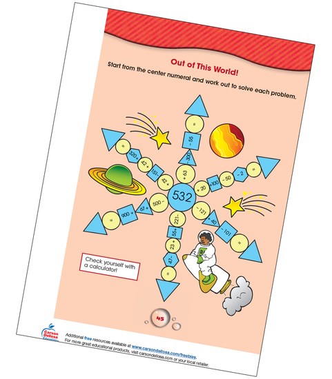 Out of This World Math Practice Free Printable