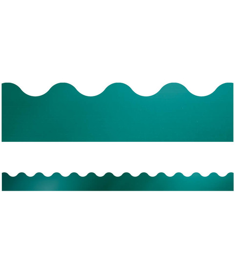 Teal Foil Scalloped Bulletin Board Borders image