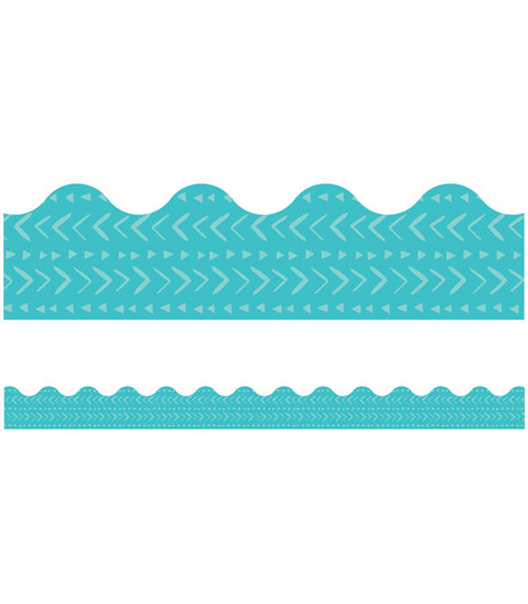 Blue Batik Scalloped Bulletin Board Borders image