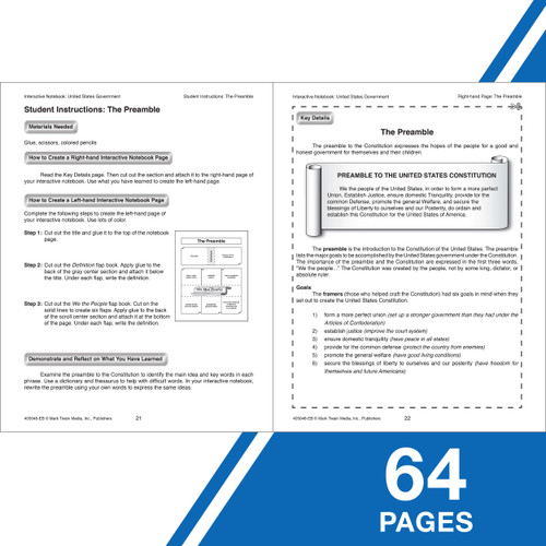 Grade 5-8 Interactive Notebook: United States Government Resource Book ...