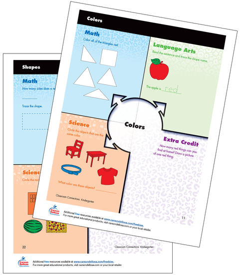 Identifying and Classifying Colors and Shapes K-2 Free Printable