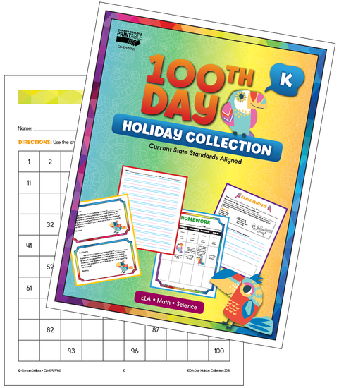100th Day Holiday Printable Collection Grade K Free Printable