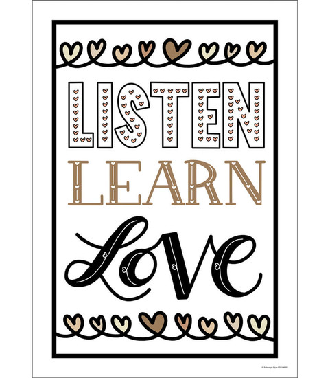 Schoolgirl Style Simply Stylish Listen Learn Love Poster Teacher