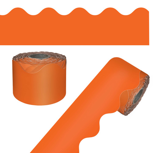 65' Orange Rolled Scalloped Bulletin Board Borders image