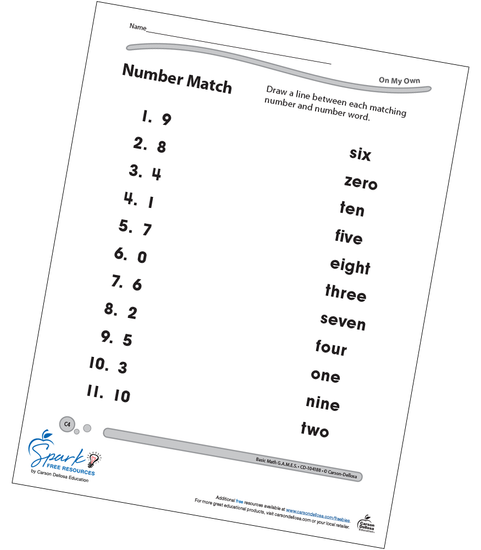 Number Match Free Printable