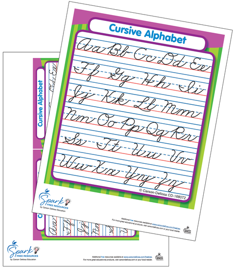 Cursive Alphabet Study Buddy Free Printable