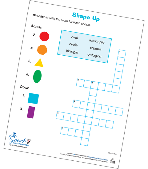 Shape Up Crossword Puzzle Free Printable