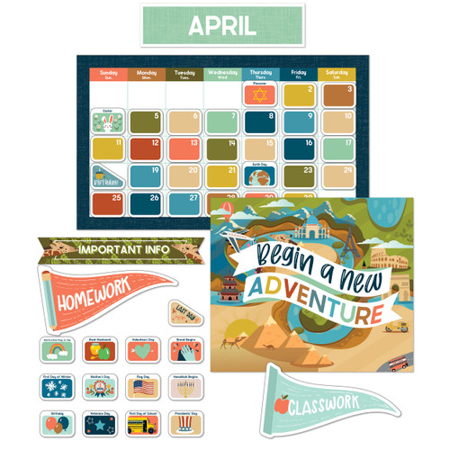 Let's Explore Calendar Bulletin Board Set image