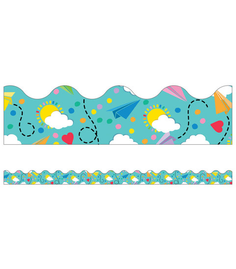 Paper Airplanes Scalloped Borders image