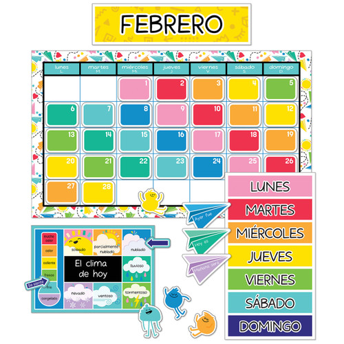 Happy Place Spanish Calendar Bulletin Board Set image