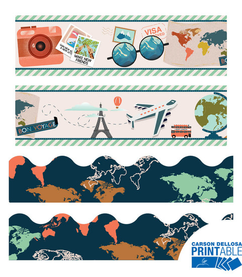 Let's Explore Printable Bulletin Board Borders Set