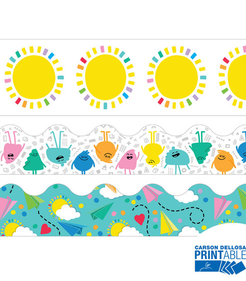 Carson-Dellosa Happy Place Printable Borders Set Teacher