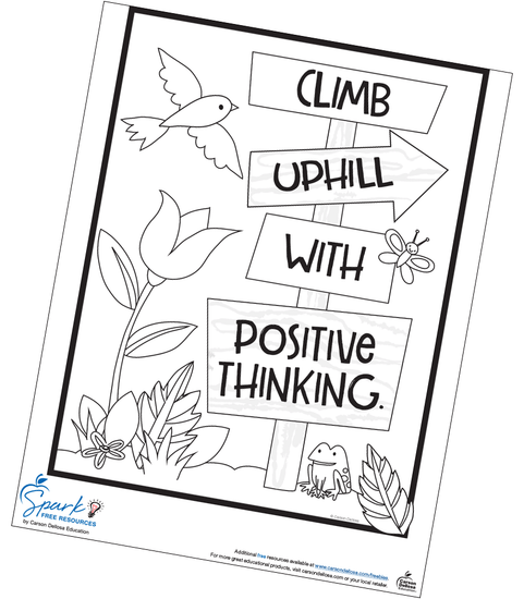 Positive Thinking Free Coloring Printable