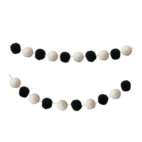 Black & White Pom-Pom Garland image