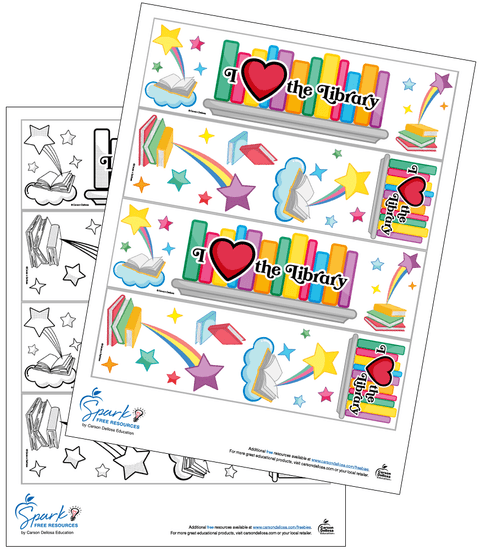 I Love the Library Bookmarks Free Printable