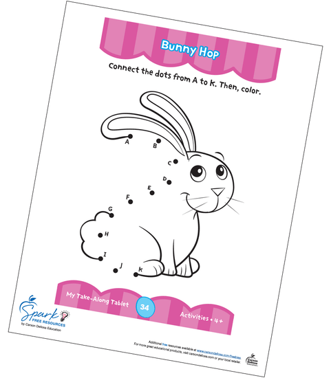 Bunny Hop Letters Dot-to-Dot Free Printable