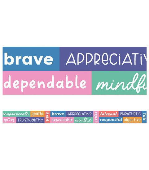 We Stick Together Positive Words Straight Bulletin Board Borders image