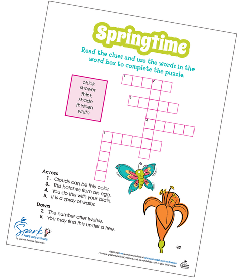 Springtime Crossword Puzzle Free Printable