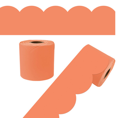 65' Mango Rolled Scalloped Bulletin Board Borders image