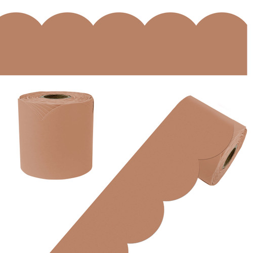 65' Cinnamon Spice Rolled Scalloped Bulletin Board Borders image