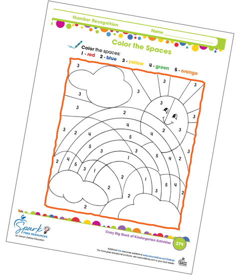 Sun and Rainbow Color By Number Free Printable