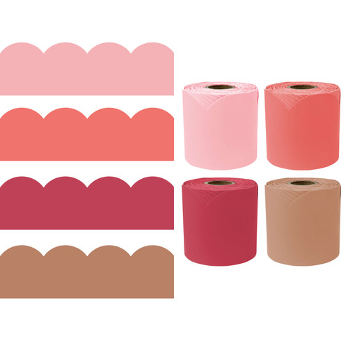 65' Retro Pink 4 Pack Rolled Bulletin Board Border Set image 65' Retro Pink 4 Pack Rolled Bulletin Board Border Set image