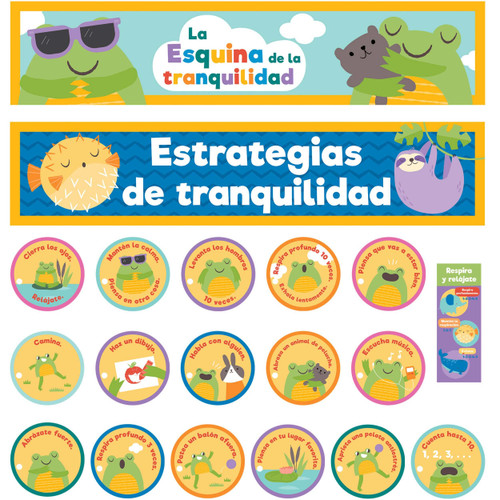 Estrategias de tranquilidad: Calming Strategies Instructional Resources Mini Bulletin Board Set image