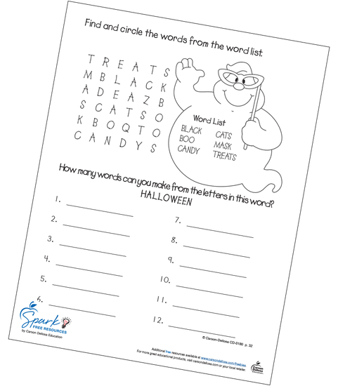 Halloween Word Search Free Printable