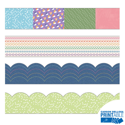 Crafty and Cool Printable Borders Set Printable Bulletin Board Borders Set image