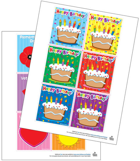 Deluxe Calendar Pocket Chart Holiday & Birthday Cards Free Classroom Decor