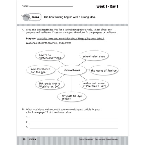 Grade 5 Daily 6-Trait Writing, Teacher Resource Book Paperback