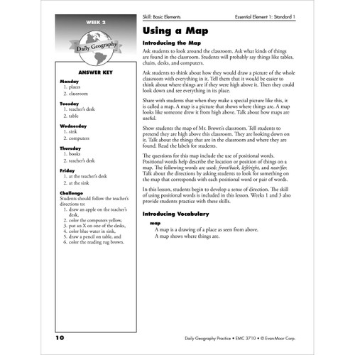 Grade 1 Daily Geography Practice, Teacher Resource Book Paperback