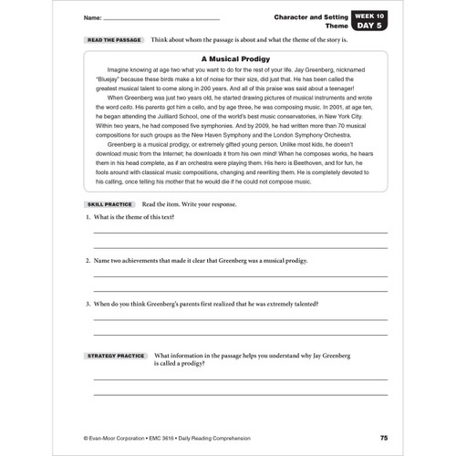 Grade 6 Daily Reading Comprehension, Student Workbook Paperback