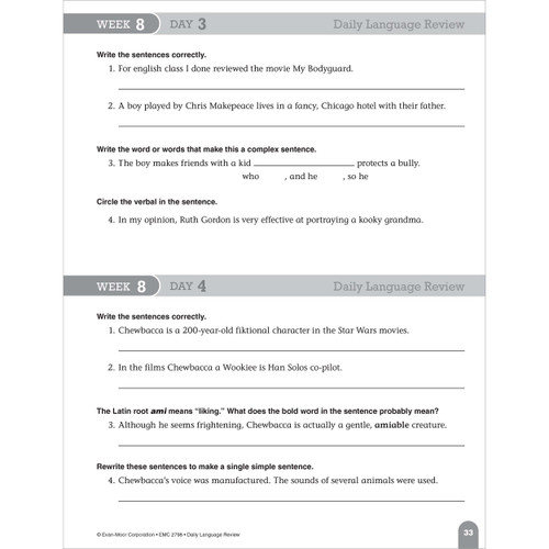 Grade 8 Daily Language Review, Teacher Resource Book eBook