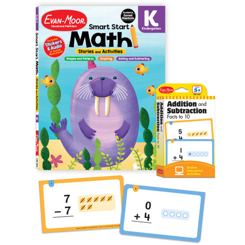 Math Activity Book and Addition and Subtraction Flash Card Learning Kit image