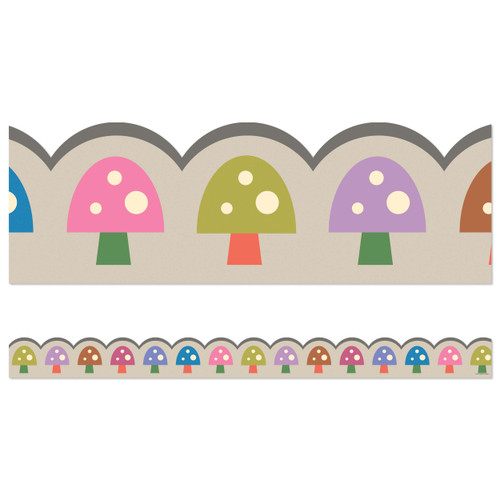 Mushrooms Scalloped Bulletin Board Borders image