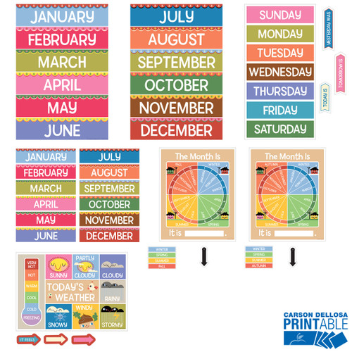Fairy Tale Forest Calendar Companion Printable Bulletin Board Set image
