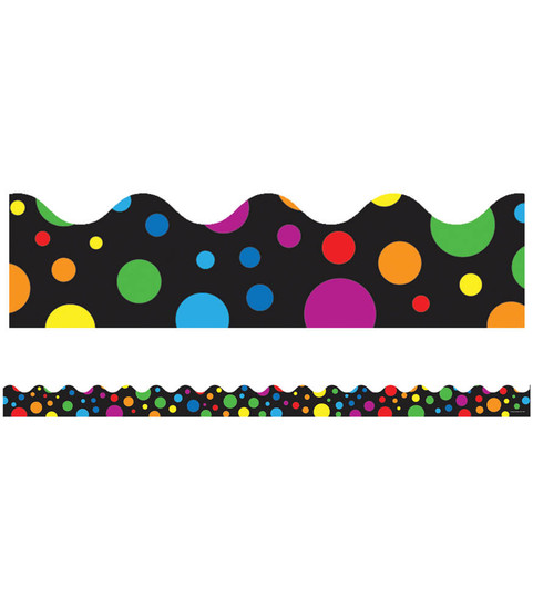 Big Rainbow Dots Scalloped Bulletin Board Borders image
