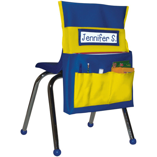 Chairback Buddy™ Blue and Yellow Pocket Chart Storage image