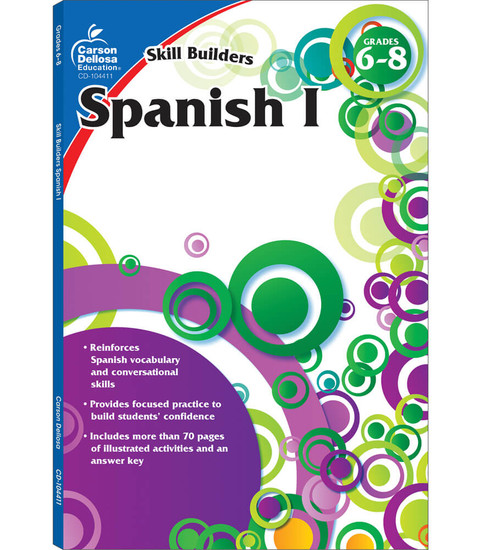 Spanish I, Grades 6 - 8 (Skill Builders) Workbook image