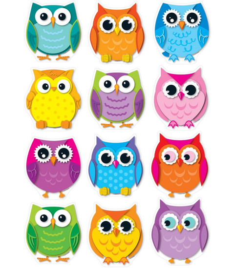 Colorful Owls Cutouts image