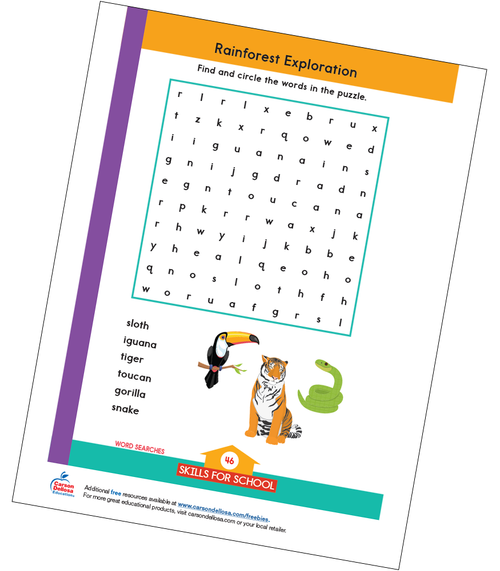 Rainforest Exploration Free Printable Carson Dellosa