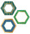 Hexagons with Gold Foil Cutouts image image